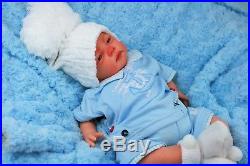 Reborn Baby Boy Doll Spanish Anchor Romper Wht Bobble Hat Butterfly Babies C