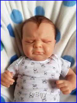 Reborn Baby Boy Thomas By Olga Auer Very Realistic Lifelike Doll Preemie with COA