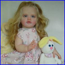 Reborn Baby Doll 26in Custom Pretty Toddler Girl Blonde Hair Handmade Toy Gifts
