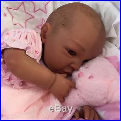 Reborn Baby Doll Girl Shyann 20 Size Mixed Race African American Real Realistic
