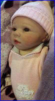 Reborn Baby Doll Girl Soft Pink Vinyl lifelike 55 cm real weight as real baby