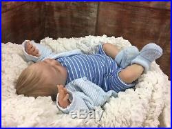 Reborn Baby Doll Painted Hair Joseph Silicone Feel Baby 17 Inches