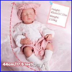 Reborn Baby Doll Silicone Full Body Lifelike Newborn Toy Girl Doll 17.5 Inch
