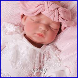 Reborn Baby Doll Silicone Full Body Lifelike Newborn Toy Girl Doll 17.5 Inch