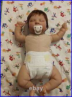 Reborn Baby Doll Soft Vinyl Limbs Cloth Body With Clothes Magnetic Pacifier