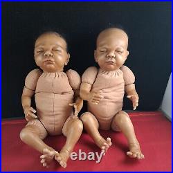 Reborn Baby Doll Twins Cloth Body 14 Preemies AA African American Biracial 572