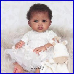 Reborn Baby Dolls 22Inch African American Black Soft Body Realistic Silicone