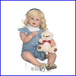 Reborn Baby Dolls 28inch Real Lifelike Toddler Doll 70cm Curly Blonde Hair Girl