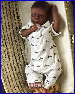 Reborn Baby Dolls Black 19inch African American Realistic Vinyl Infant Dolls