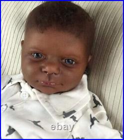 Reborn Baby Dolls Black 19inch African American Realistic Vinyl Infant Dolls