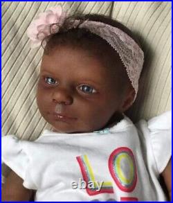 Reborn Baby Dolls Black 19inch African American Realistic Vinyl Infant Dolls