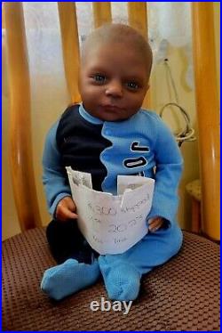 Reborn Baby Dolls Black 19inch African American Realistic Vinyl Infant Dolls