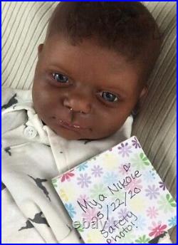 Reborn Baby Dolls Black 19inch African American Realistic Vinyl Infant Dolls