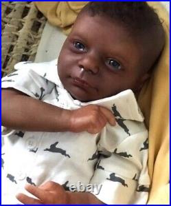 Reborn Baby Dolls Black 19inch African American Realistic Vinyl Infant Dolls