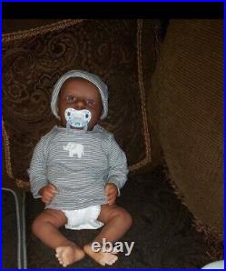 Reborn Baby Dolls Black 19inch African American Realistic Vinyl Infant Dolls