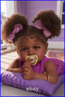 Reborn Baby Dolls Black 22 Inch Lifelike Soft Body Realistic-Newborn Baby Dol