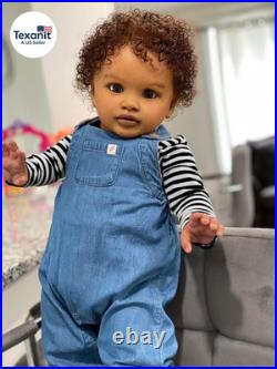 Reborn Baby Dolls Black Toddler Boy 26 Inch Big Size Lifelike African American B