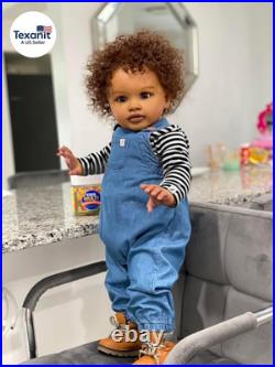Reborn Baby Dolls Black Toddler Boy 26 Inch Big Size Lifelike African American B