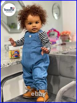 Reborn Baby Dolls Black Toddler Boy 26 Inch Big Size Lifelike African American B