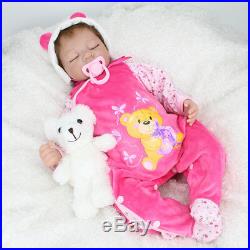 Reborn Baby Dolls +Mohair Real Life Vinyl Silicone Belly Baby Doll Birthday Gift