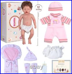 Reborn Baby Dolls Silicone Full Body 12 Inch Waterproof Realistic Newborn Baby