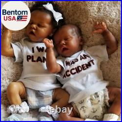 Reborn Baby Dolls Twins Black 18 Inch Newborn Baby Dolls Twins Boy and Girl Re