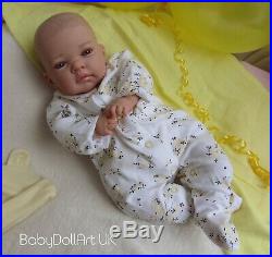 Reborn Baby Girl Doll Daisy, Handmade 18 newborn baby girl with blue eyes
