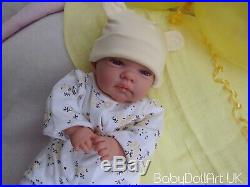 Reborn Baby Girl Doll Daisy, Handmade 18 newborn baby girl with blue eyes