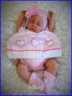 Reborn Baby Girl Doll Floppy, Feels Real To Hold Pink Spot Dress S