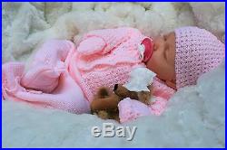 Reborn Baby Girl Doll Pink Knitted Spanish Outfit E112 Butterfly Babies