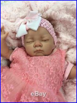 Reborn Baby Girl Doll Pink Spanish Lace Pink Dress & Dummy S