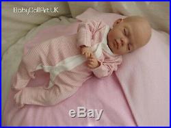 Reborn Baby Girl Doll, Sleeping little newborn girl Flora BabyDollArtUK