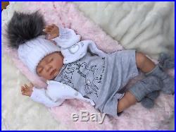 Reborn Baby Girl Doll Unicorn Romper Grey S