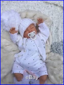 Reborn Baby Girl Doll White Spot Romper Spanish Hat And Tutu Socks S