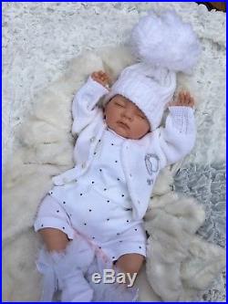 Reborn Baby Girl Doll White Spot Romper Spanish Hat And Tutu Socks S