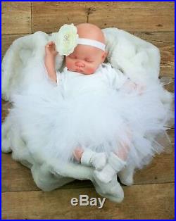 Reborn Baby Girl Doll White Tutu Sleeping Baby Molly