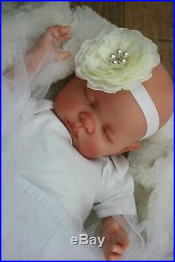 Reborn Baby Girl Doll White Tutu Sleeping Baby Molly