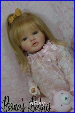 Reborn Baby Girl Standing Toddler Doll Betty By Natali Blick- Glass Eyes