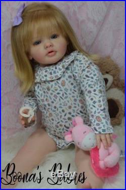Reborn Baby Girl Standing Toddler Doll Betty By Natali Blick- Glass Eyes