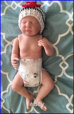 Reborn Baby Harper Doll Full Vinyl Torso Anatomically Correct Boy Bald Completed