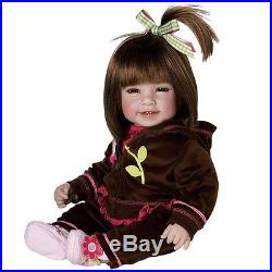 Reborn Baby Play Doll Girl Realistic Lifelike Silicone Newborn Smile Brown Hair
