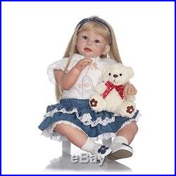 Reborn Baby Realistic Soft Silicone Toddler Girl Dolls Real Blond Lifelike NEW