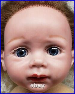 Reborn Baby Toddler Girl 3/4 vinyl cloth doll sad bruising life like