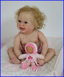 Reborn Baby doll Amelia, Big Toddler 10 months old. Open eyes, Micro rooted hair