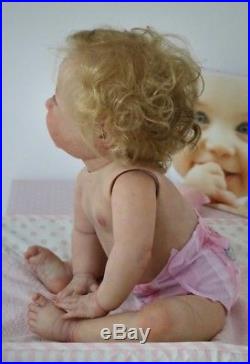 Reborn Baby doll Amelia, Big Toddler 10 months old. Open eyes, Micro rooted hair