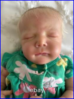 Reborn Cayle Doll by Olga Auer, Newborn Asleep doll, rooted hair, authentic COA