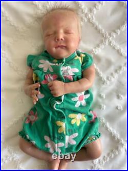 Reborn Cayle Doll by Olga Auer, Newborn Asleep doll, rooted hair, authentic COA