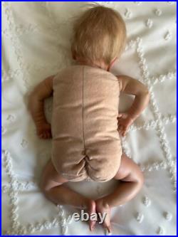 Reborn Cayle Doll by Olga Auer, Newborn Asleep doll, rooted hair, authentic COA