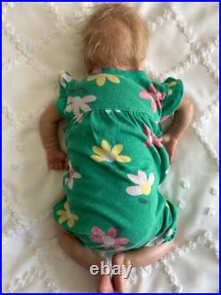 Reborn Cayle Doll by Olga Auer, Newborn Asleep doll, rooted hair, authentic COA