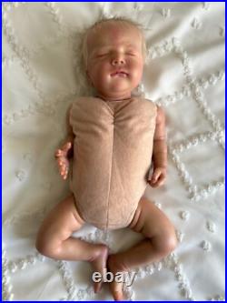 Reborn Cayle Doll by Olga Auer, Newborn Asleep doll, rooted hair, authentic COA